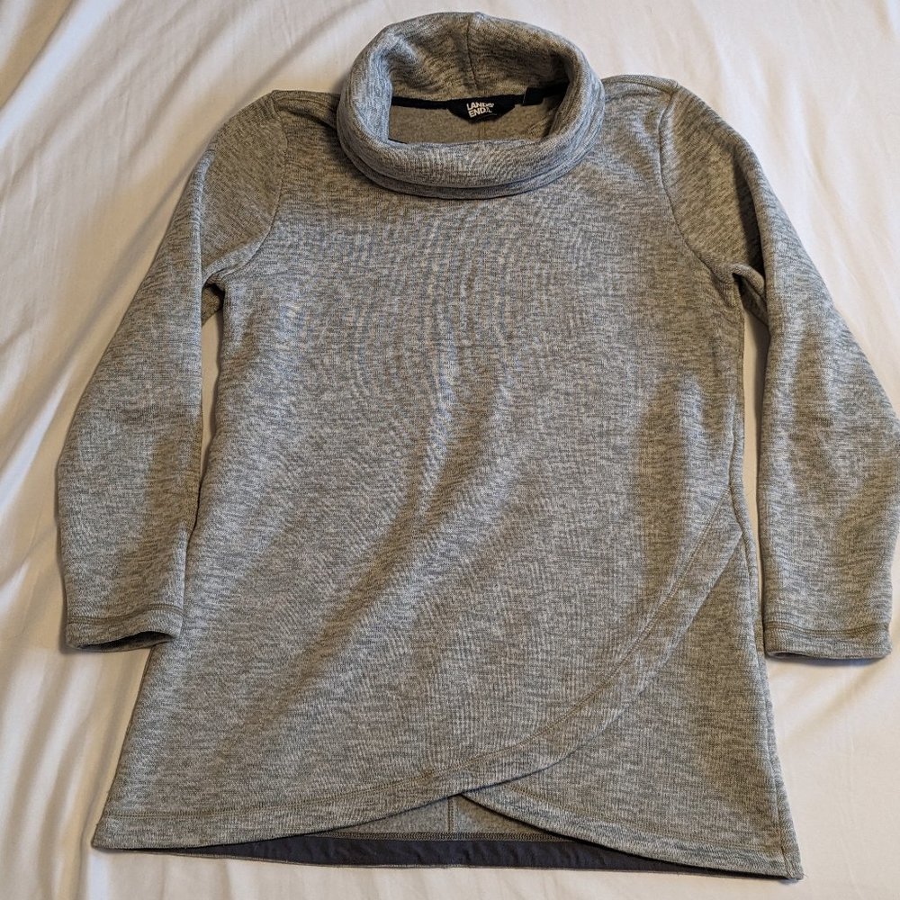 Lands End Warm Cowl-neck Heathered Sweater